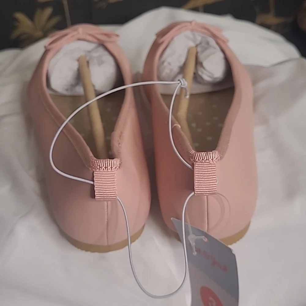 New with tags! Cat & Jack Diana Girls 3 pink slip on ballet flats shoes